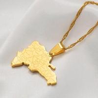 Collier avec pendentif carte de Madère avec noms des villes, bijoux Inspire, carte de Madère Portugal, collier avec breloque, acier plaqué or 18 carats