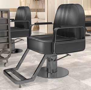 Silla de Peluquería de Acero Inoxidable en Oferta, Silla de Estilismo de Cuero Sintético para Salón de Belleza, Muebles para Barbería - Product Image 1