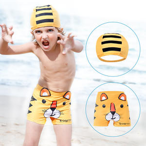 Traje de Baño para Niñas con Estampado de Tigre y Gorra, UPF 30, Secado Rápido, para 5-10 Años, Conjunto para Natación en la Playa - Product Image 1