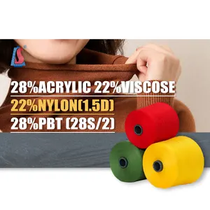 SALUD Manufacturers direct sale high elastic 48NM/2 28Acrylic 22Nylon(1.5D) 28PBT 22Viscose Modal core spun yarn