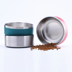 18/8 Stainless Steel Pet Bowls Double Wall Heavy Duty Dog Water Bowl Durable Dog Food Bowl