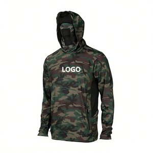 Custom Outdoor Fishing Camo Hoodies Men Long Sleeve Hood Breathable Moisture Wicking Embroidered Quick Dry UV Protection Sporty - Product Image 1