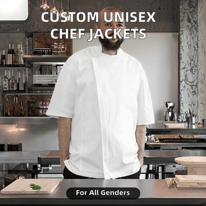 Chaqueta de chef unisex para hombre y mujer con logotipo personalizado, uniforme de cocinero de cocina de manga larga para restaurante, cafetería, Hotel, abrigo de cocinero tejido - Product Image 2