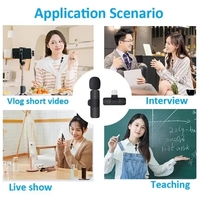 Microphone sans fil portable 2-en-1 K9 Lavalier avec double micro pour diffusion en direct en extérieur