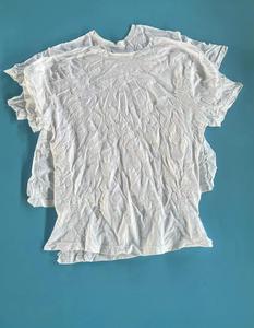 Muestras gratis Camiseta de algodón blanco industrial Trapos 100% algodón Absorción de aceite de alto grado 35-65cm - Product Image 2