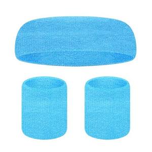 Top-selling Comfortable Custom logo Soft Breathable Cloth Sport Elastic Headband <b>Sweatband</b> Set - Product Image 4