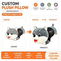 Lindo Cojín de Peluche de Husky Acogedor, Almohada Larga y Suave de Husky Siberiano, Juguete de Peluche de Perro, Cojín de Peluche de Animal de Dibujos Animados Personalizado OEM ODM