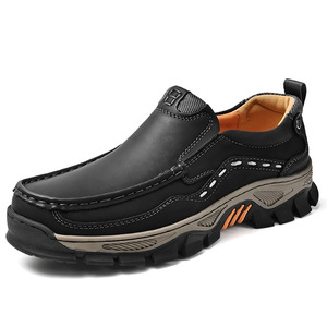 Mocassins en cuir PU pour hommes, à enfiler, semelle en caoutchouc, doublure en peluche, chaussures décontractées - Product Image 6