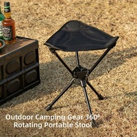 360 °   Tabouret pliant rotatif léger et portable pour le camping en plein air, la pêche, tabouret triangulaire