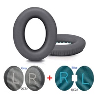 Coussinets d'oreille en cuir protéiné pour Bose QuietComfort 35 25 15, coussinets d'oreille pour casque QC35 QC25 QC15, coussinets d'oreille en mousse à mémoire de forme