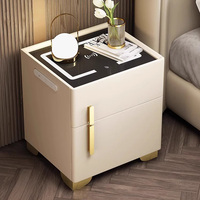 Table de chevet intelligente de luxe moderne chargeur de radio sécurisé haut-parleur Bluetooth affichage tricolore en bois léger pour les hôtels