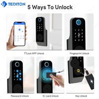 YOUHE Smart WiFi RimLock, Serrure électronique pour garage/porte, Application/Empreinte digitale/Code, Utilisation extérieure