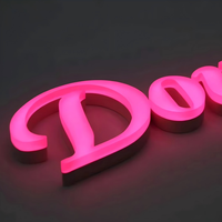 Enseigne LED 3D rétroéclairée personnalisée, lettres en acrylique, acier noir, publicité pour salon de coiffure, boutique, hôtels, magasins, décoration