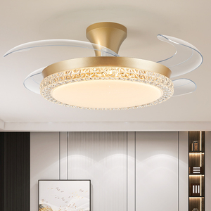 New không cánh vô hình 36 inch Vàng gần đây điều khiển từ xa nhà hàng thông minh LED <span class=keywords><strong>fan</strong></span> quạt trần với ánh sáng điều khiển từ xa thiết kế - Product Image 1