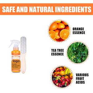 Private Label cura della <span class=keywords><strong>pelle</strong></span> del piede tacchi screpolati secchi sudati rimuovi la <span class=keywords><strong>pelle</strong></span> morta buccia liscia come la seta olio d'arancia Spray Peeling ai piedi - Product Image 3