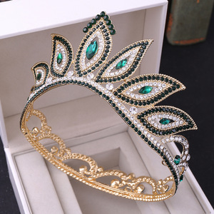 <span class=keywords><strong>Couronne</strong></span> roi en strass en forme de feuilles, diadème de <span class=keywords><strong>princesse</strong></span>, ronde et Baroque, <span class=keywords><strong>couronne</strong></span> complète, accessoire de spectacle, ZGH1232 - Product Image 6