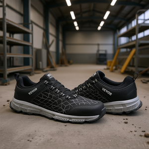 Scarpe di Sicurezza Atletiche da Uomo Vevor, Sneakers da Lavoro con Punta in Acciaio, Taglia 12, Nero, Tomaia Sintetica, Suola in Gomma, Intersuola in EVA - Product Image 2
