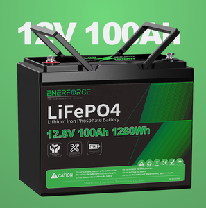 סוללת כוח lifepo4 12v 100ah 200 שקית סוללת ליתיום ברזל פוספט עם מטען lcd עבור מערכת סולארית - Product Image 1