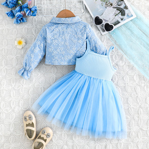 Nouvel ensemble de vêtements en gros pour filles : veste tendance, haut et robe à bretelles – Collection de haute qualité pour enfants - Product Image 3