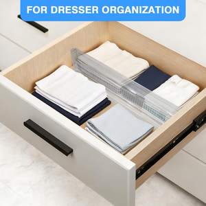 Adjustable Transparent PP <b>Drawer</b> Dividers 4\" High 10.6-17\" Expandable Rectangle Organizers for Clothes <b>Tools</b> Jewelry Storage - Product Image 3
