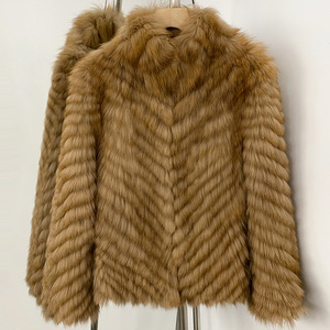 Manteau en fourrure de renard véritable <span class=keywords><strong>Carla</strong></span> pour femme, col montant, chaud et doux, tendance, ODM OEM - Product Image 2