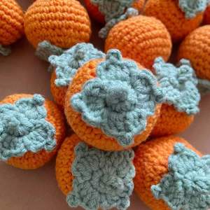 Handmade Plush Crochet Auspicious Keychain Pendant Persimmon Creative Meaning Fruit <b>Gift</b> <b>Box</b> Wholesale - Product Image 3