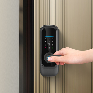 Cerradura de puerta de acero de seguridad inteligente Tuya, lector de tarjetas y huellas dactilares biométrico, Control de aplicación inteligente, Digital manija de teclado, cerradura inteligente - Product Image 1