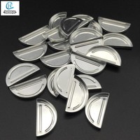 Palette de maquillage demi-ronde en aluminium électroplaqué pour fard à paupières cosmétique et poudre de maquillage, résistante à l'eau