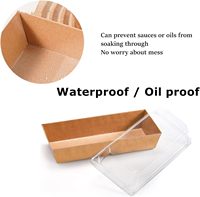 Boîte d'emballage personnalisée en papier kraft avec couvercle transparent, qualité alimentaire, pour gâteau roulé, dessert, sandwich, dim sum