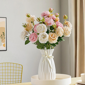 <b>Artificial</b> <b>Peonies</b> Silk Flowers High Simulation Wedding Decor Table Arrangement Classic Style Reusable Indoor Outdoor Use - Product Image 1