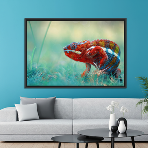 Modern Printed Canvas Artwork: Elegant Reptile Decor for Contemporary Spaces,<b>BLACK</b> <b>FRAMED</b> CANVAS - Product Image 3