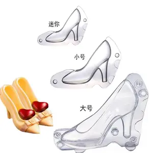 디저트 장식 3 크기 하이힐 신발 3D 캔디 케이크 금형 실리콘 장식 퐁당 도구