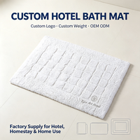 Tapis de bain en coton 100% pour hôtel et spa, blanc, moelleux, antidérapant, pour salle de bain, chambre, paillasson, logo personnalisé, vente en gros, usine
