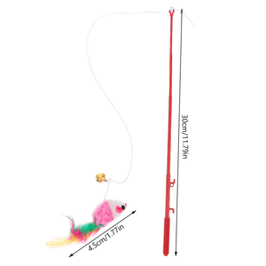 Juguete Interactivo para Gatos, Varita con Plumas y Campana, Color Aleatorio, Divertido para Gatitos - Product Image 2