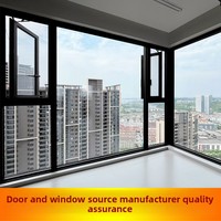 Fenêtres à battants en alliage d'aluminium du Guangdong, verre insonorisé, enclos de balcon, système de rupture de pont thermique, du sol au plafond, sur mesure