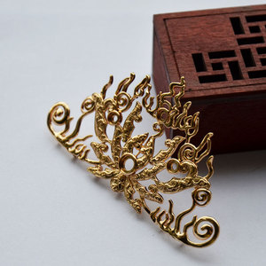 Flame <b>Crown</b> Hairpin Material Copper Plated Gold And <b>Silver</b> Wedding DIY Jewelry Accessories - Product Image 3