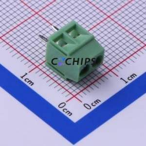 DB125-3.5-2P-GN-S Screw Terminal Block Through hole Component (THT),P=3.5mm Connector 1x2P 3.5mm Green Through Hole - Product Image 1