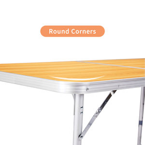 Mesa de Aleación de Aluminio de 6 Pies con Acabado de Madera para Patio Exterior - Product Image 6