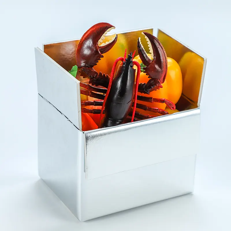 Gıda soğuk zincir alüminyum folyo köpük kuluçka taze tutma katlanır taşıma özel deniz ürünleri meyve ve sebze ekspres kutusu