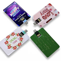 Clé USB Carte de Crédit Type C Personnalisée Impression Couleur Intégrale Logo 2GB 4GB 8GB 16GB