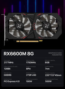 Peladn Nuevo Original AMD Radeon RX <span class=keywords><strong>6600M</strong></span> 8GB GDDR6 Tarjeta gráfica para PC RX <span class=keywords><strong>6600M</strong></span> 8Pin 128Bit Tarjeta gráfica para juegos - Product Image 5