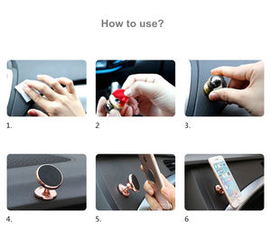 Nouveau pas cher universel 360 autocollant adhésif évent montage feuille de fer support de téléphone portable support de téléphone de voiture - Product Image 5