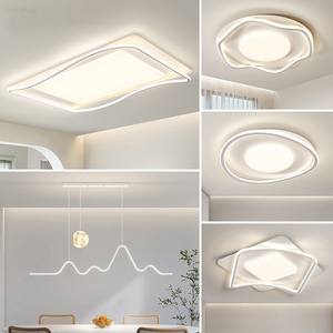 Plafonniers LED de style nordique, modernes et minimalistes, avec couvercle en acrylique, base en fer, capteur et commande vocale pour salons et chambres à coucher - Product Image 2