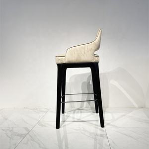 Chaise de bar moderne <span class=keywords><strong>en</strong></span> tissu velours, vente <span class=keywords><strong>en</strong></span> gros, <span class=keywords><strong>tabouret</strong></span> de bar nordique <span class=keywords><strong>en</strong></span> <span class=keywords><strong>bois</strong></span> massif ASH - Product Image 3