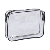 Étui cosmétique en PVC, matériau durable, fermeture éclair portable, résistant à l'eau, étui de voyage pour le rangement des articles de toilette, logo personnalisé