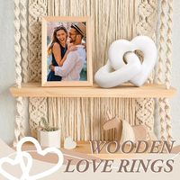 Décorations de la Saint-Valentin, cœurs en bois imbriqués, décor neutre pour la Saint-Valentin, nœud d'amour en bois, cadeaux pour couples