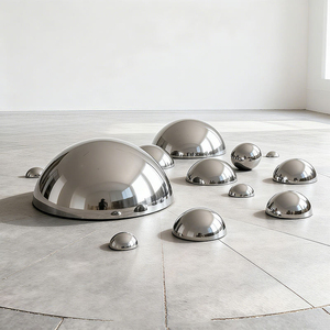 Tùy chỉnh bạc Thép không gỉ bán hình cầu nghệ thuật hiện đại Deco nhân đôi kết thúc không thấm nước freestanding vườn tường ngoài trời - Product Image 3