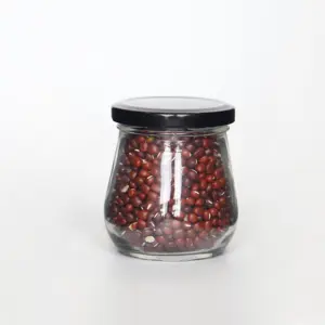 Wholesale Glass Yogurt Jar 100ml 150ml 200ml Pudding Jar with Metal Lug for Spice Jam Honey
