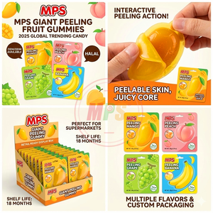 Lal 3d Mango şeklinde şeker büyük boy soyulabilir sakızlı meyve suyu çiğneme Gummies tatlı steril kabarcık ambalaj şeker - Product Image 2