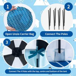 Juguetes de juego imaginativo en oferta: Tienda de campaña infantil tipo yurta, casa de juegos, tienda de campaña portátil con diseño de pingüino para bebés - Product Image 4